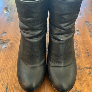 Black Leather Women's Booties